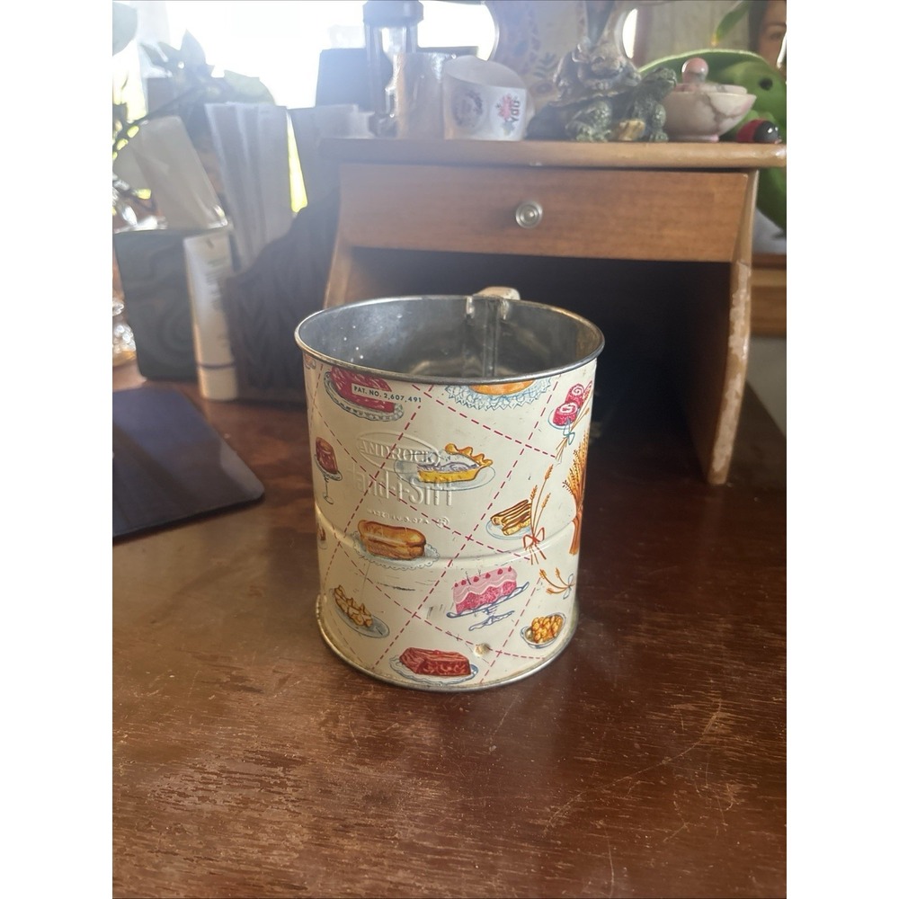 Vintage 1950s Tradwife Androck Hand-I-Sift Flour Sifter Primitive Kitchen Decor